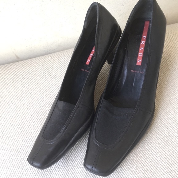 Prada black leather shoe size 10 made in Italy - Picture 2 of 8